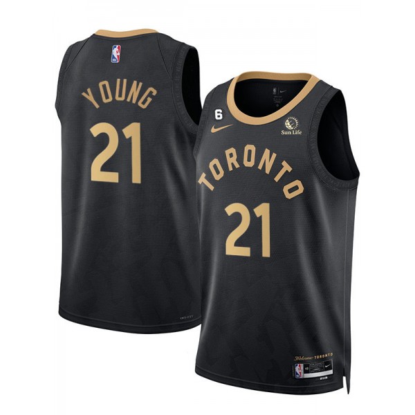 Toronto Raptors Young Jersey homme noir 21 uniforme de basket-ball kit swingman chemise édition limitée 2023