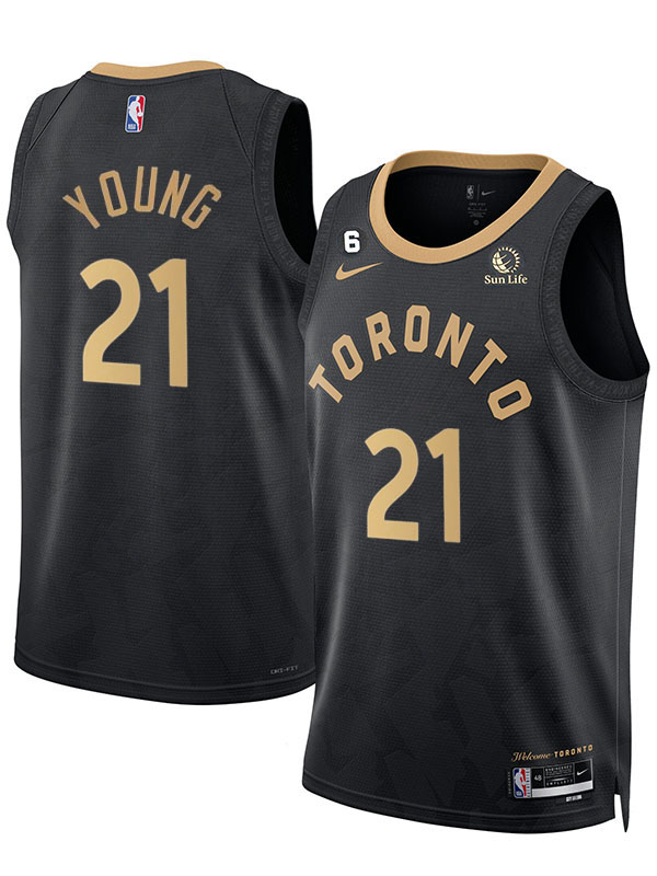 Toronto Raptors Young Jersey homme noir 21 uniforme de basket-ball kit swingman chemise édition limitée 2023