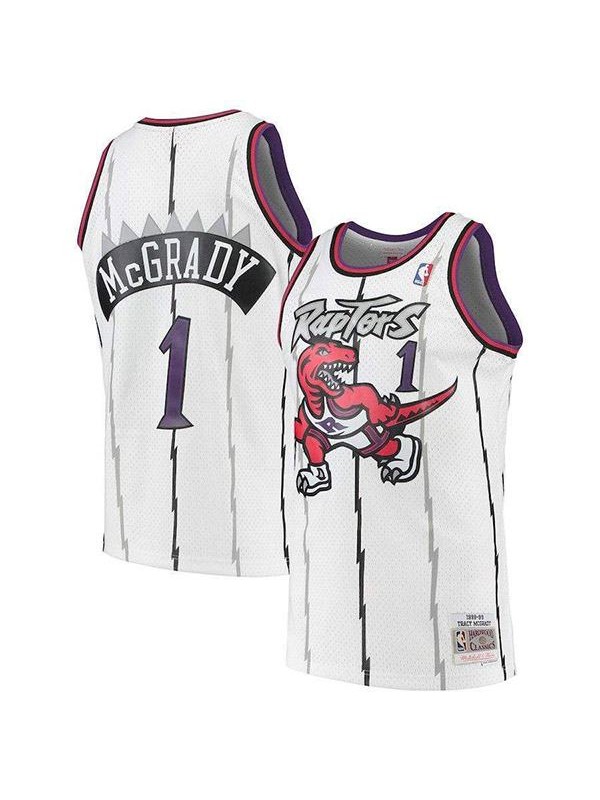 Tracy mcgrady 1 toronto raptors mitchell ness men's white throwback swingman jersey basketball swingman vest 1998