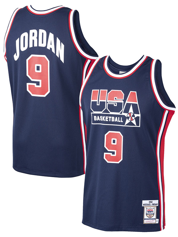 USA Michael Jordan 9 maillot uniforme de la marine de basket-ball de l'équipe de rêve gilet limité pour hommes