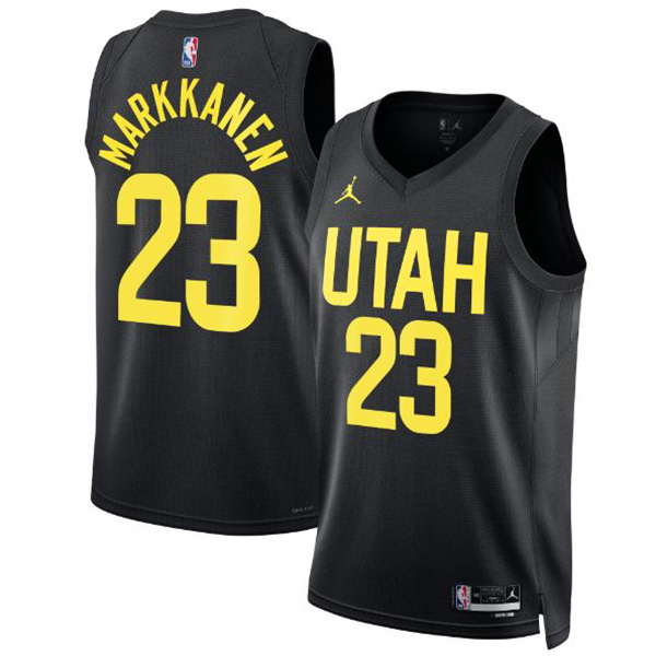 Utah Jazz association edition swingman jersey Men's black 23 jordan Lauri Markkanen uniform kit limited shirt 2022-2023