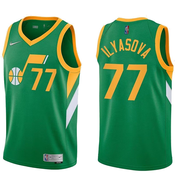 Utah Jazz Ilyasova 77 Icon Wine Swingman Jersey Basketball pour hommes Déclaration Edition Gilet limité Chemise verte 2023