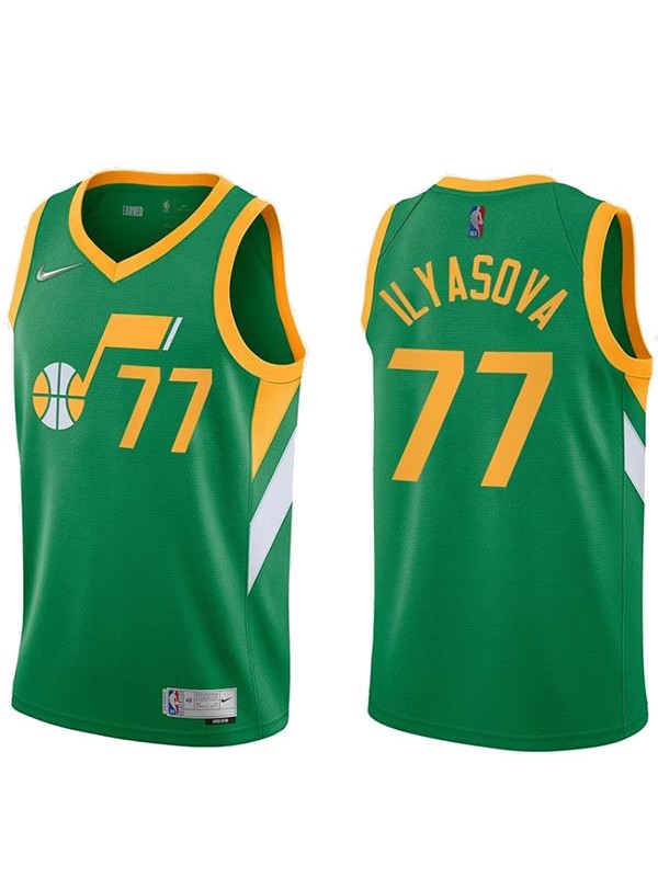 Utah Jazz Ilyasova 77 Icon Wine Swingman Jersey Basketball pour hommes Déclaration Edition Gilet limité Chemise verte 2023