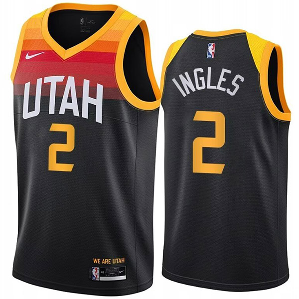 Utah Jazz Joe Ingles 2 city version jersey men's basketball swingman uniform black edition vest