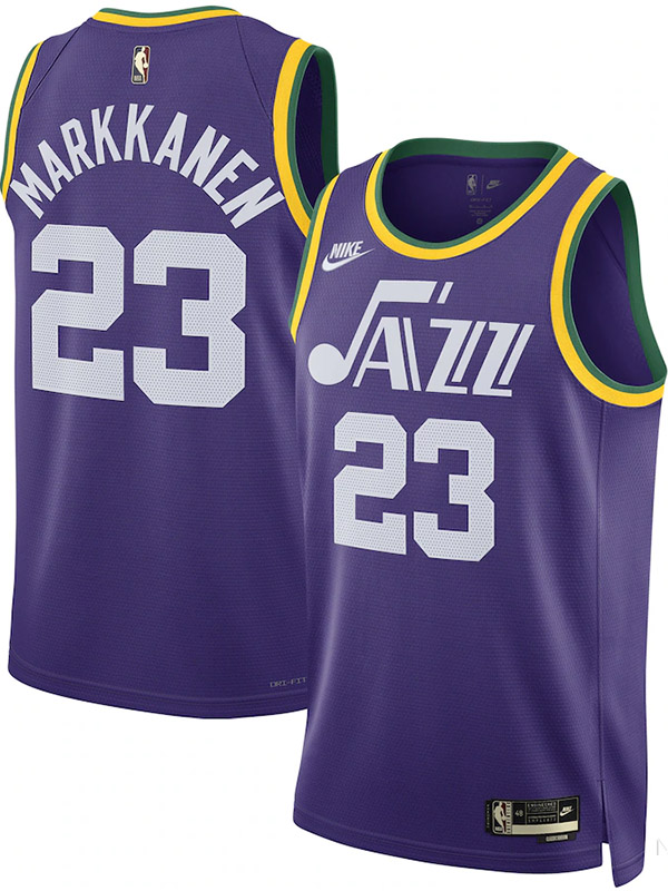 Utah Jazz Lauri Markkanen 23 maillot swingman violet basket-ball pour hommes édition limitée gilet 2024