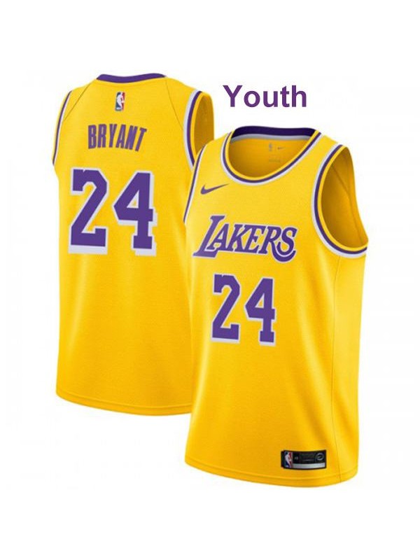 Youth Los Angeles Lakers Kobe Bryant 24 Swingman Gold Basketball Jersey Icon Edition