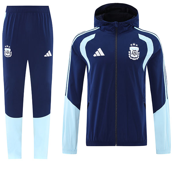 Argentina windbreaker hoodie jacket mens navy light blue tracksuit 2025-2026