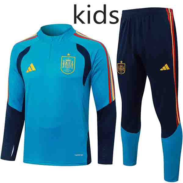 Spain kids tracksuit children blue training kit 2026-2027