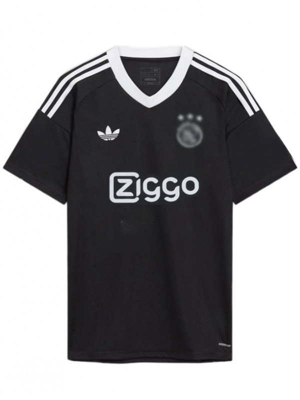 Ajx troisième maillot de gardien de but uniforme de football adulte hommes noir vêtements de sport kit de football haut chemise 2024-2025