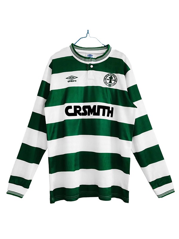 Celtic maillot rétro à manches longues pour la maison uniforme de football premier maillot de football de sport pour hommes 1987-1988