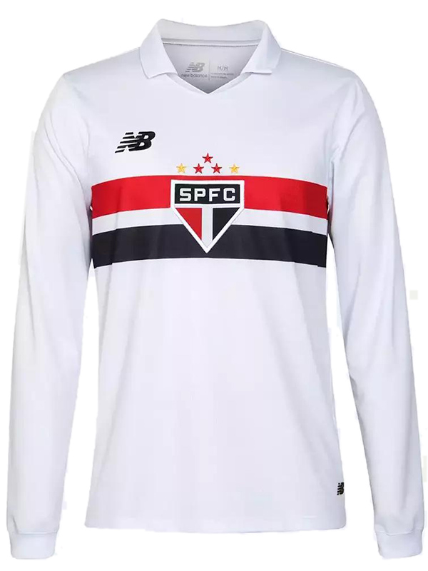 São Paulo maillot à manches longues pour adulte uniforme de football pour hommes premier kit de football de sport haut chemise 2024-2025