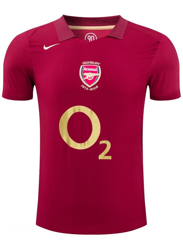 Arsenal domicile maillot rétro uniforme de football vintage premier kit de football pour hommes hauts chemise de sport 2005-2006