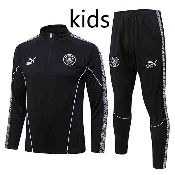 Manchester city kids tracksuit children gray training kit 2025-2026