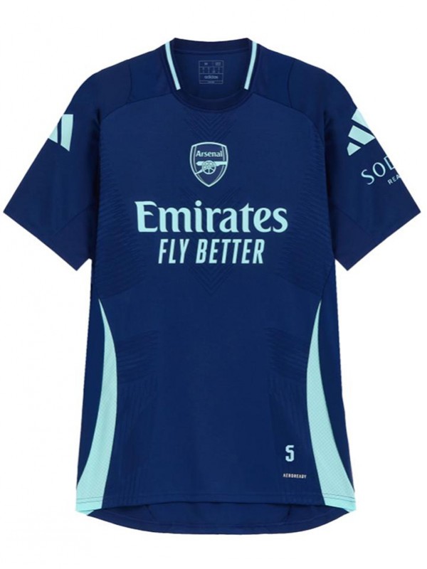 Arsenal maillot d'entraînement d'avant-match uniforme de football kit de football bleu pour hommes hauts chemise de sport 2024-2025