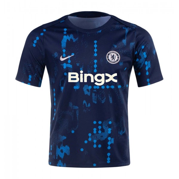 Chelsea maillot d'avant-match uniforme de football bleu marine pour adulte ensemble de football d'entraînement pour hommes hauts vêtements de sport chemise 2024-2025