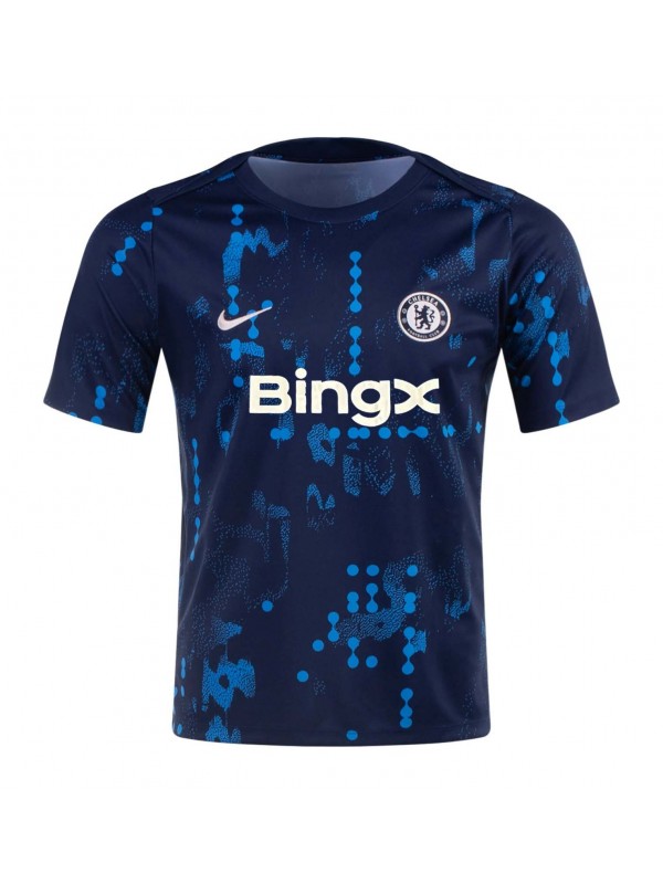 Chelsea maillot d'avant-match uniforme de football bleu marine pour adulte ensemble de football d'entraînement pour hommes hauts vêtements de sport chemise 2024-2025