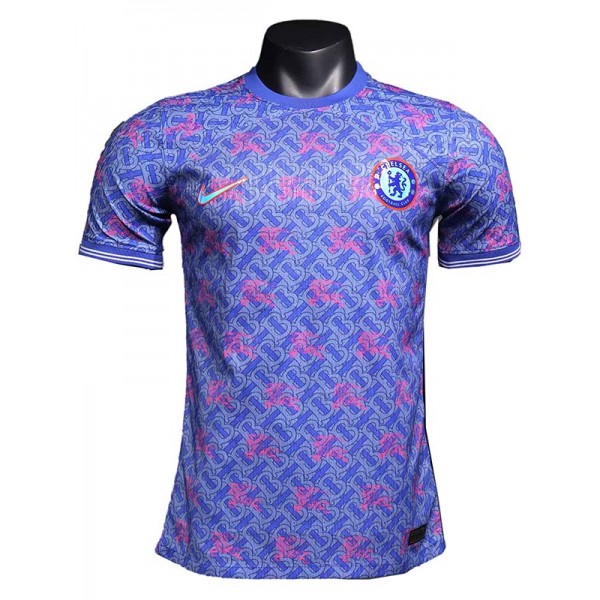 Chelsea maillot de joueur d'avant-match uniforme de football bleu adulte kit de football d'entraînement pour hommes hauts chemise de vêtements de sport 2024-2025