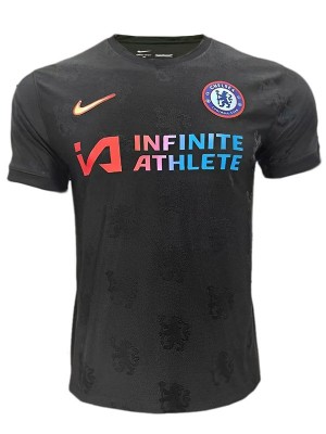 Chelsea maillot d'entraînement d'avant-match uniforme de football noir kit de football pour hommes hauts chemise de sport 2024-2025