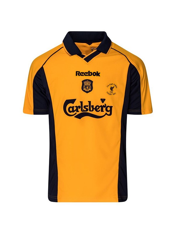 Liverpool deuxième maillot de football pour hommes de l'uniforme de football de maillot rétro away 2000-2001