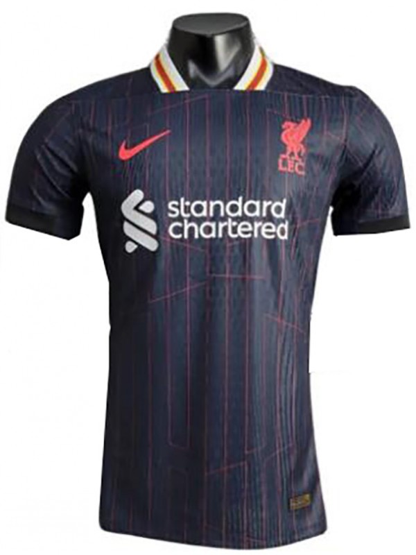 Liverpool maillot de football édition joueur noir uniforme de football vêtements de sport pour hommes kit de football haut chemise 2024-2025