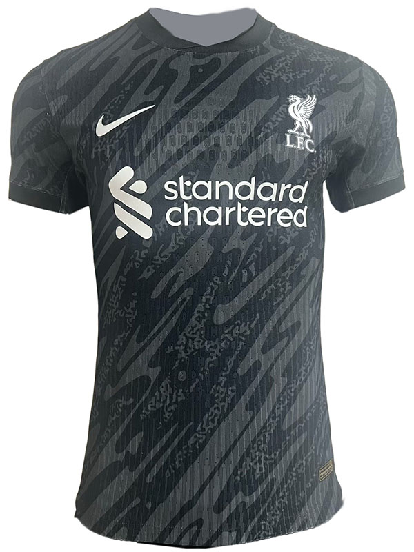 Liverpool maillot de gardien de but uniforme de football noir kit de football maillot haut de sport homme 2024-2025