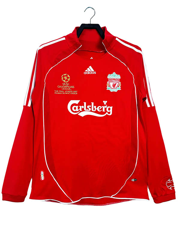 Liverpool maillot rétro à manches longues pour adulte tenue de football vintage UEFA CL FINA pour homme 2006-2008