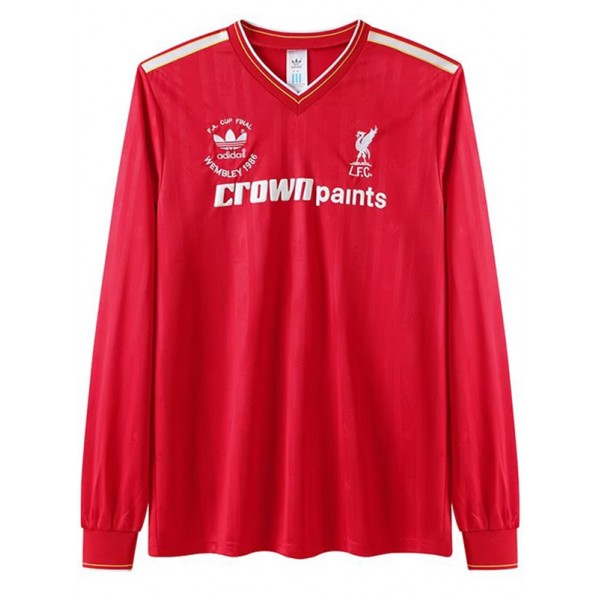 Liverpool maillot rétro à manches longues pour la maison Uniforme de football premier kit de football pour hommes haut de sport, 1985-1986