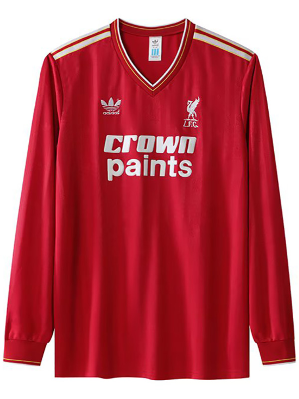 Liverpool domicile rétro maillot à manches longues uniforme de football premier kit de football pour hommes haut de sport chemise 1985-1987