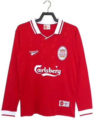 Liverpool maillot de football rétro à manches longues pour homme uniforme de football vintage premier kit de vêtements de sport haut 1996-1997