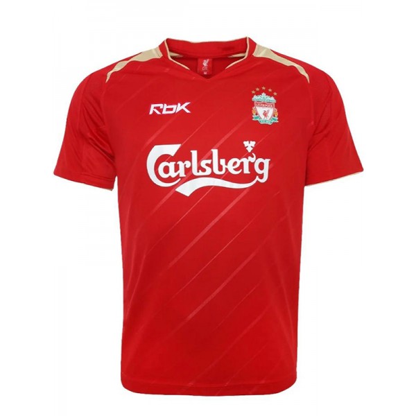 Liverpool maillot rétro domicile ligue des champions uniforme de football premier kit de football de sport pour hommes haut chemise 2005-2006