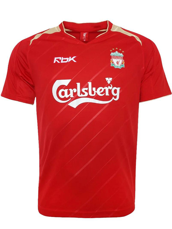 Liverpool maillot rétro domicile ligue des champions uniforme de football premier kit de football de sport pour hommes haut chemise 2005-2006