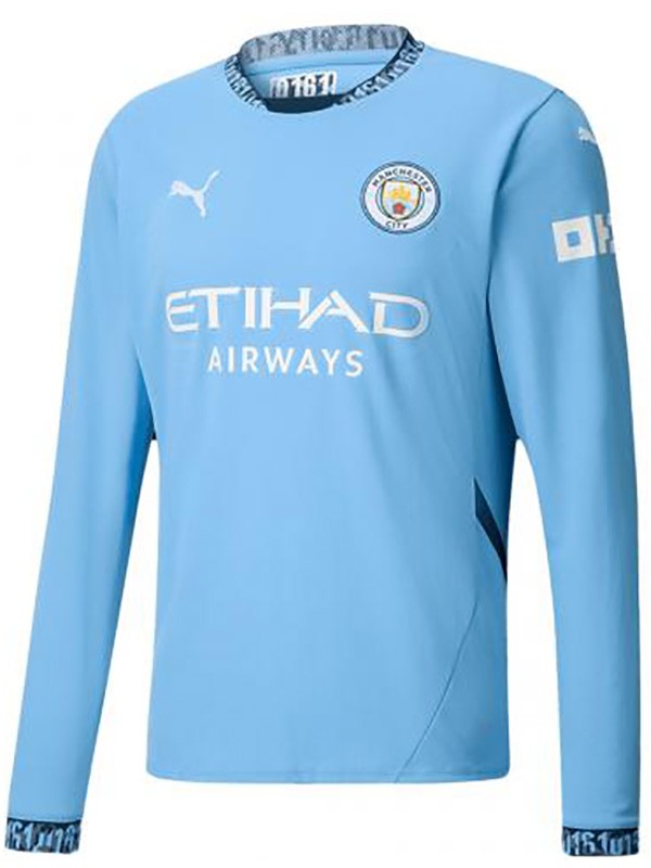 Manchester city maillot de football à manches longues pour hommes uniforme de football premier maillot de sport 2024-2025