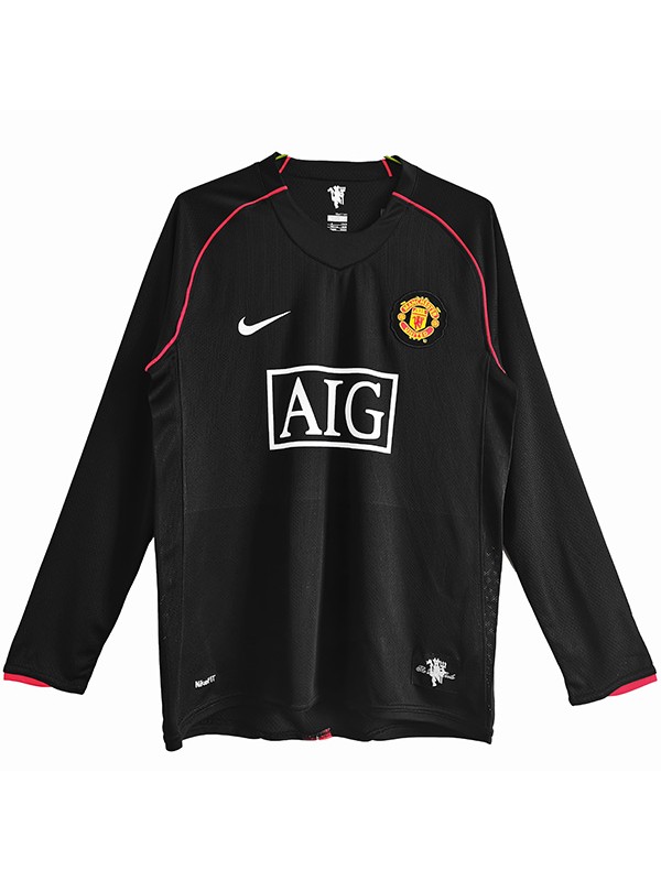 Manchester United loin maillot rétro à manches longues pour hommes deuxième sportswear football hauts sport maillot de football 2007-2008 