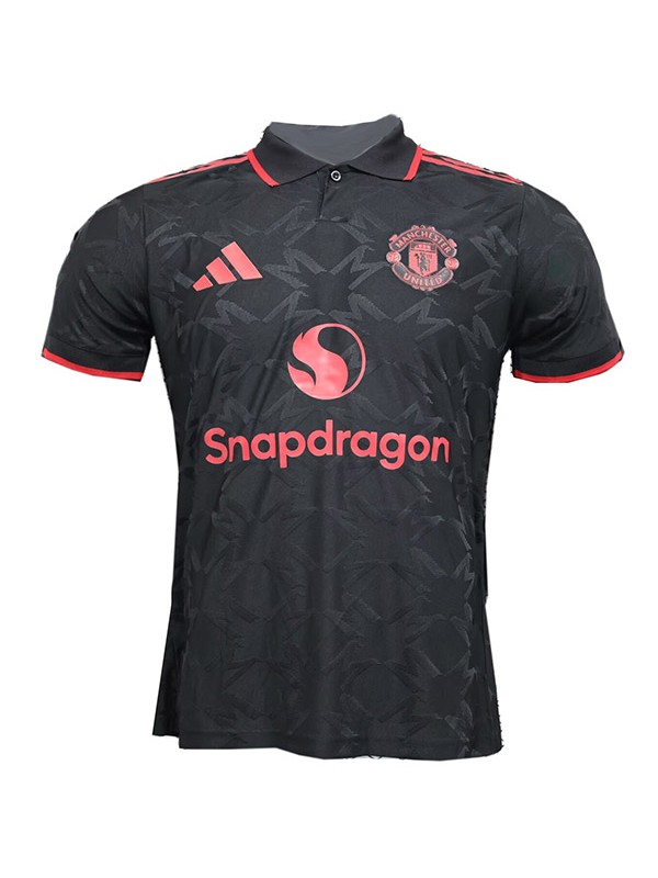 Manchester united maillot de joueur spécial limité uniforme de football adulte kit de football noir pour hommes hauts chemise de sport 2025-2026