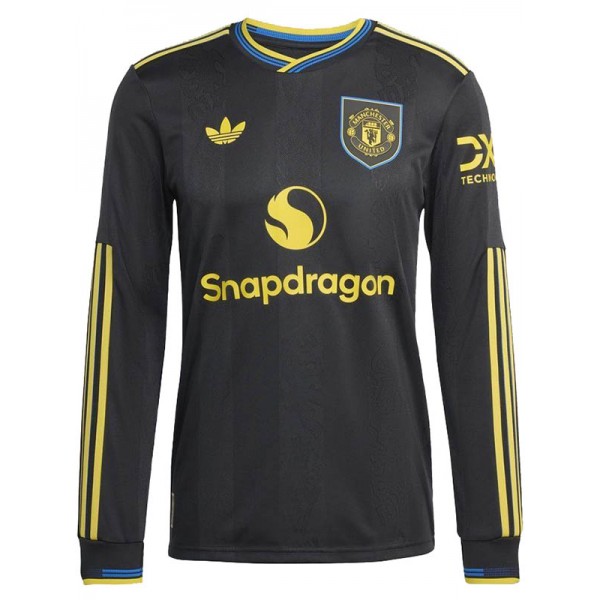 Manchester united troisième maillot à manches longues uniforme de football adulte hommes 3ème kit de football de sport haut chemise 2025-2026