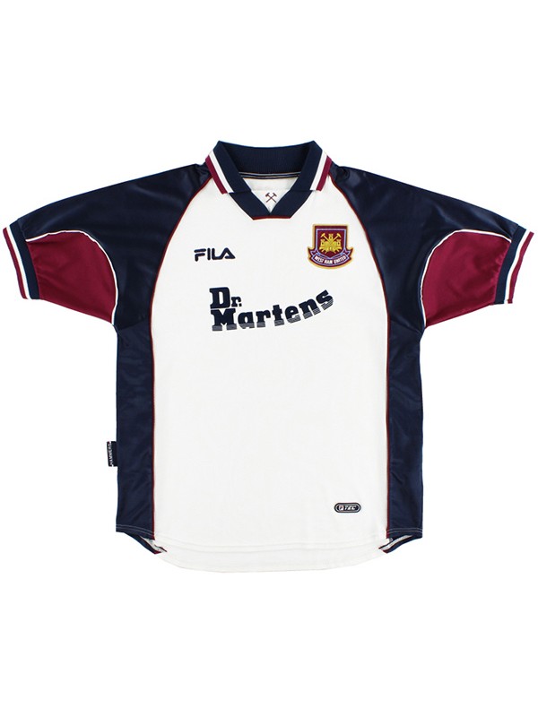 West ham united maillot rétro extérieur Uniforme de football deuxième maillot de football pour hommes 1999-2001