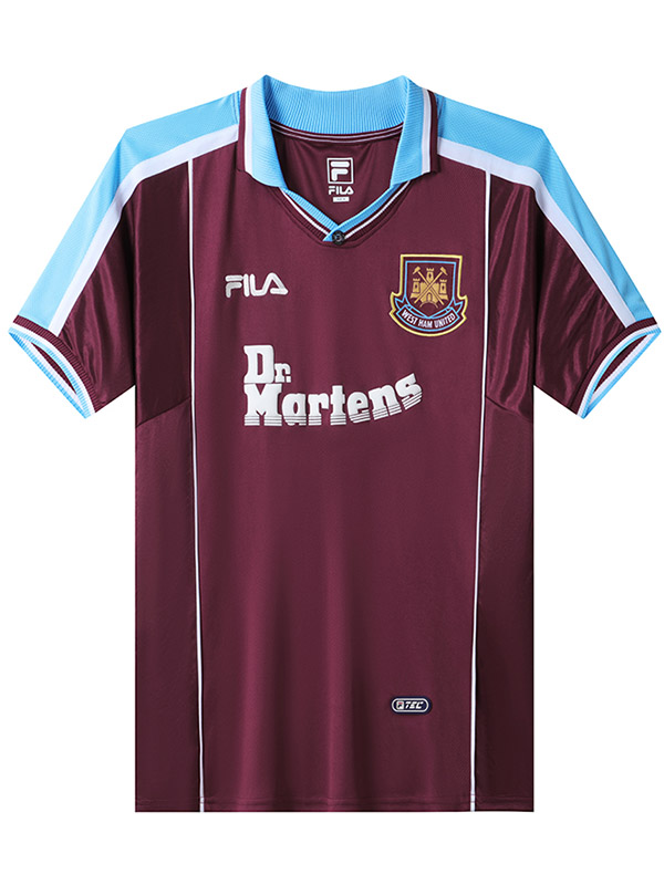 West ham united home retro soccer jersey maillot match men's 1st sportwear football shirt 1999-2001