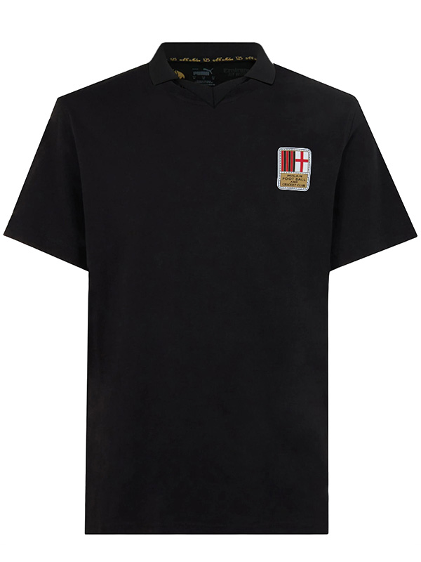 AC milan maillot authentique de football pour adulte du 125e anniversaire uniforme de sport noir pour hommes haut de football 2024-2025