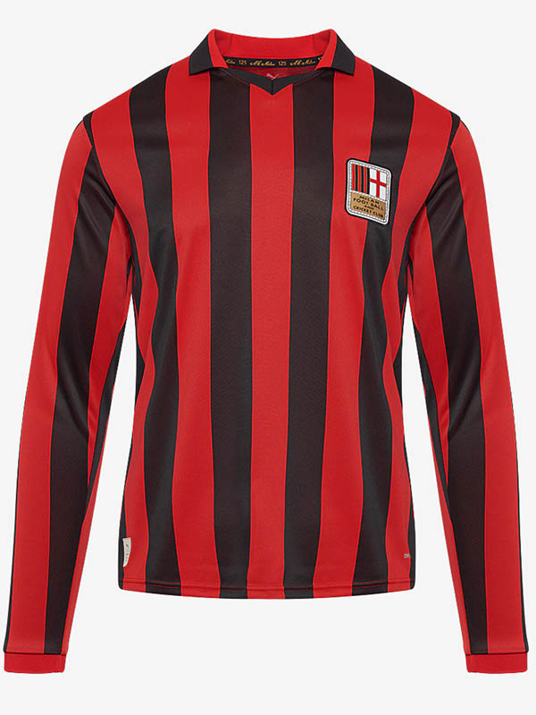 AC Milan maillot à manches longues du 125e anniversaire de l' uniforme de football pour adulte kit de vêtements de sport rouge pour hommes haut de football 2024-2025