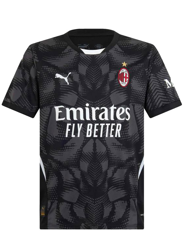 AC milan maillot de gardien de but noir uniforme de football vêtements de sport pour hommes kit de football haut chemise 2024-2025