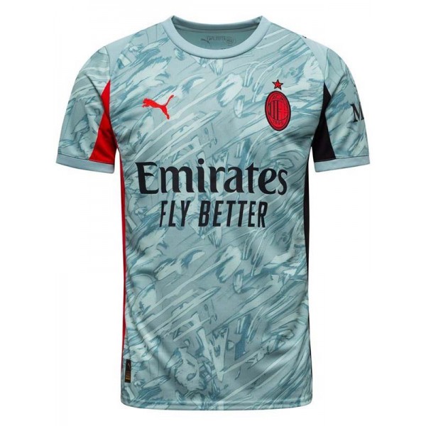 AC milan maillot de gardien de but de football pour adulte uniforme de football bleu pour homme tenue de sport haut 2025-2026