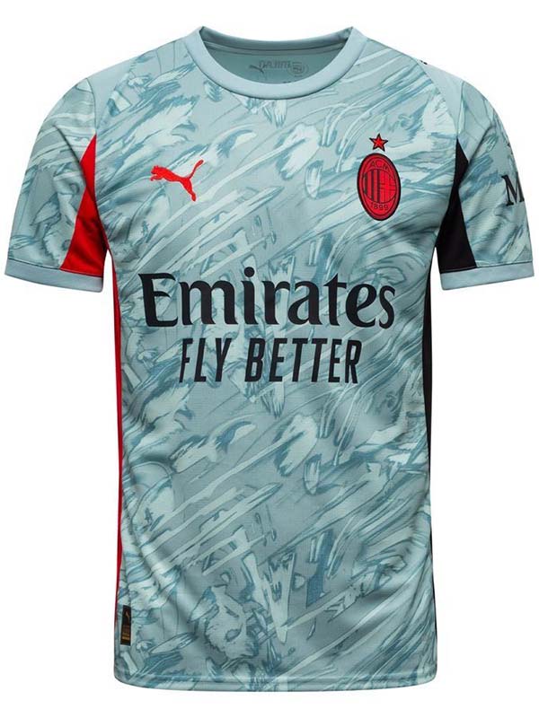 AC milan maillot de gardien de but de football pour adulte uniforme de football bleu pour homme tenue de sport haut 2025-2026
