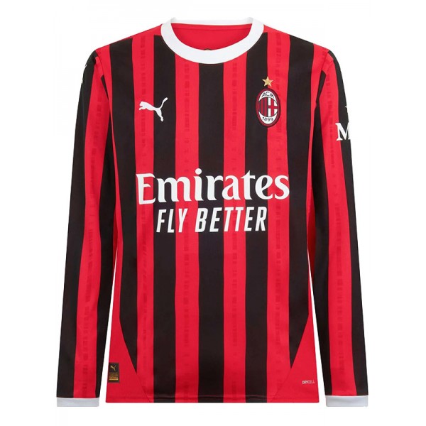 AC milan maillot de football à manches longues pour hommes uniforme de football premier maillot de sport 2024-2025