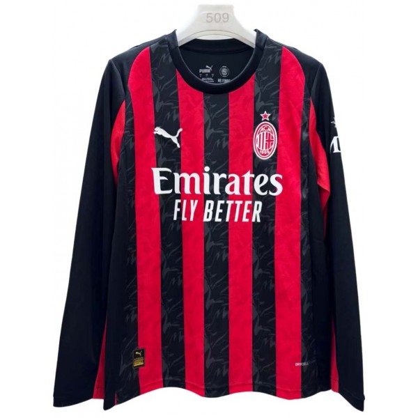 AC Milan domicile maillot de football à manches longues pour homme 2025-2026