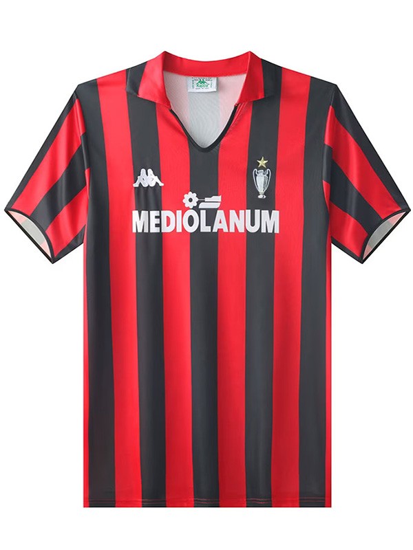 AC mila maillot rétro domicile uniforme de football premier maillot de football de sport pour hommes 1989-1990