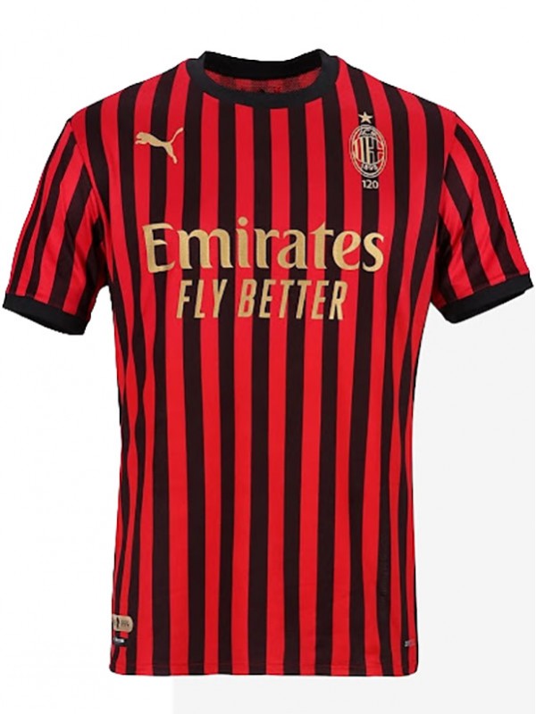 AC milan maillot de football rétro du 120e anniversaire pour hommes uniforme de football rouge haut de gamme 2019-2020