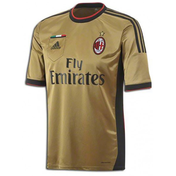 AC milan maillot rétro extérieur uniforme de football doré pour hommes deuxième kit de football de sport haut chemise 2013-2014