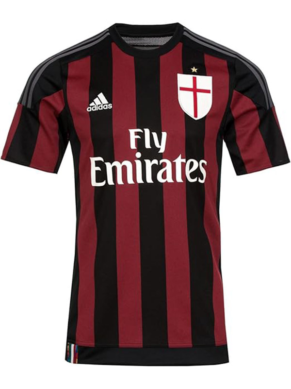 AC milan maillot de football rétro à domicile uniforme de football pour hommes premier kit de football de sport haut chemise 2015-2016