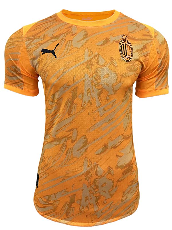 AC milan maillot spécial orange pour adulte uniforme d'entraînement vêtements de sport de football pour hommes hauts de football chemise de sport 2025-2026