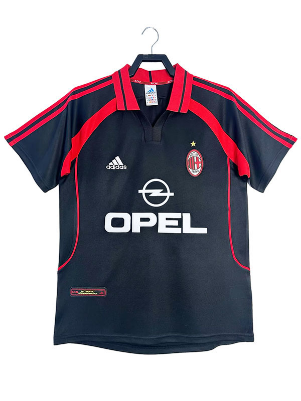 AC milan troisième maillot rétro uniforme de football pour hommes 3ème kit de football de sport haut chemise 2000-2001